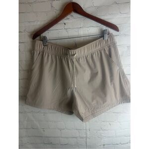 Avalanche Athletic Drawstring Shorts in Light Beige Large